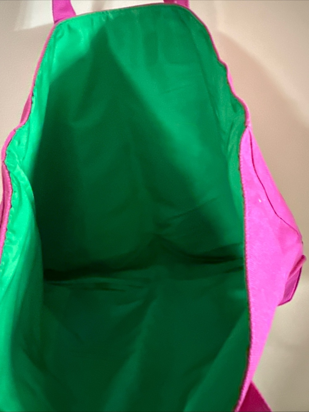 Ralph Lauren Fuchsia Canvas Tote with Green Polo Motif and Blue '2'NEW - Picture 12 of 16